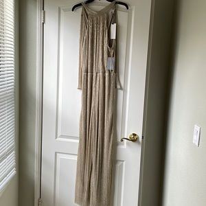 Collective concept Gold Shimmer Halter Jumpsuit Size Medium. With tags on.